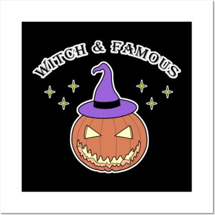 Trick or Treat Pumpkin Witch Hat Stars Posters and Art